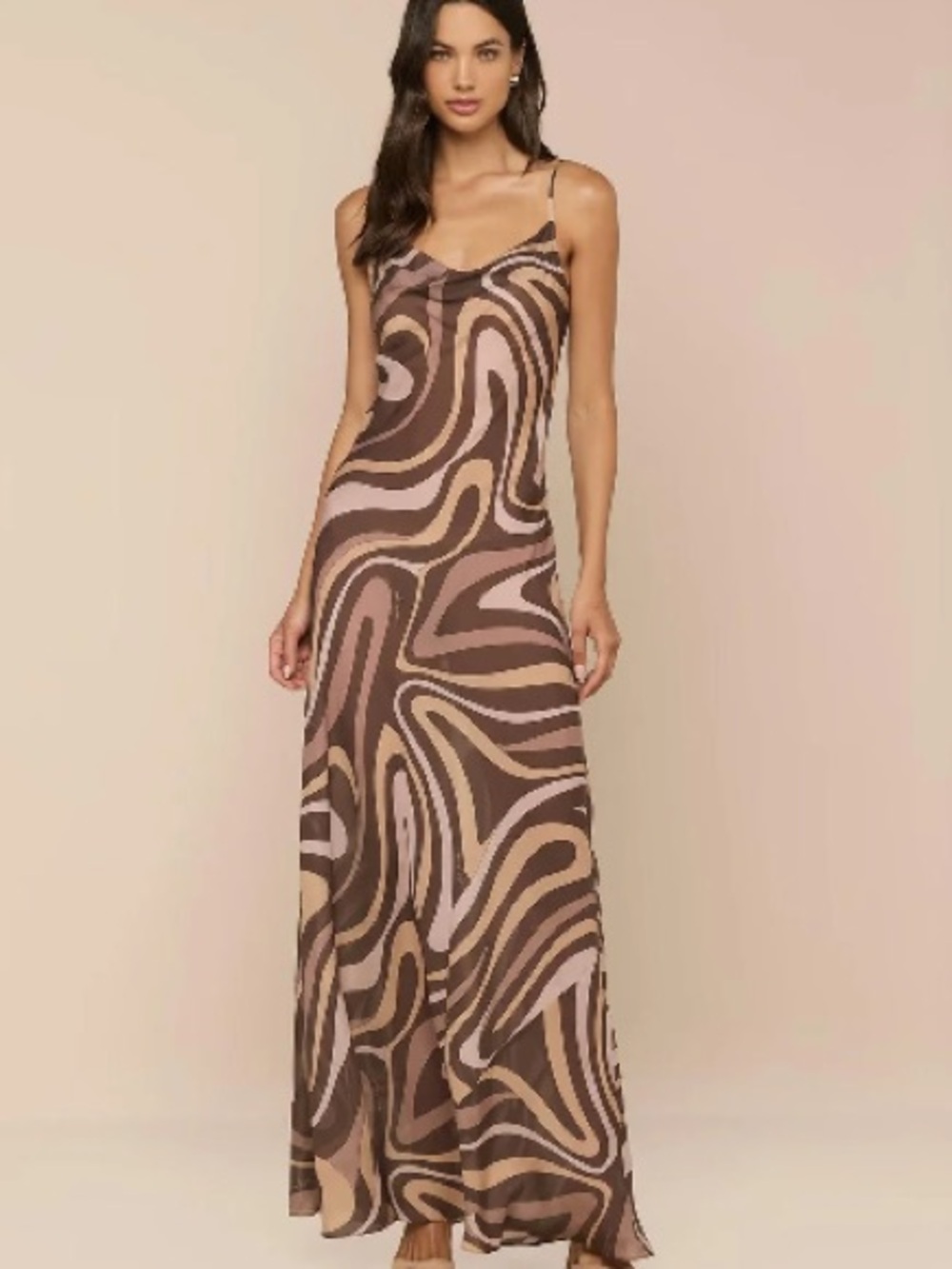 L ’Agence Christine Swirl Print Maxi Silk Slip Dress - Women
